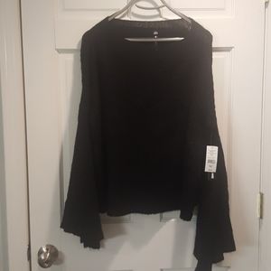 Black bell sleeve sweater